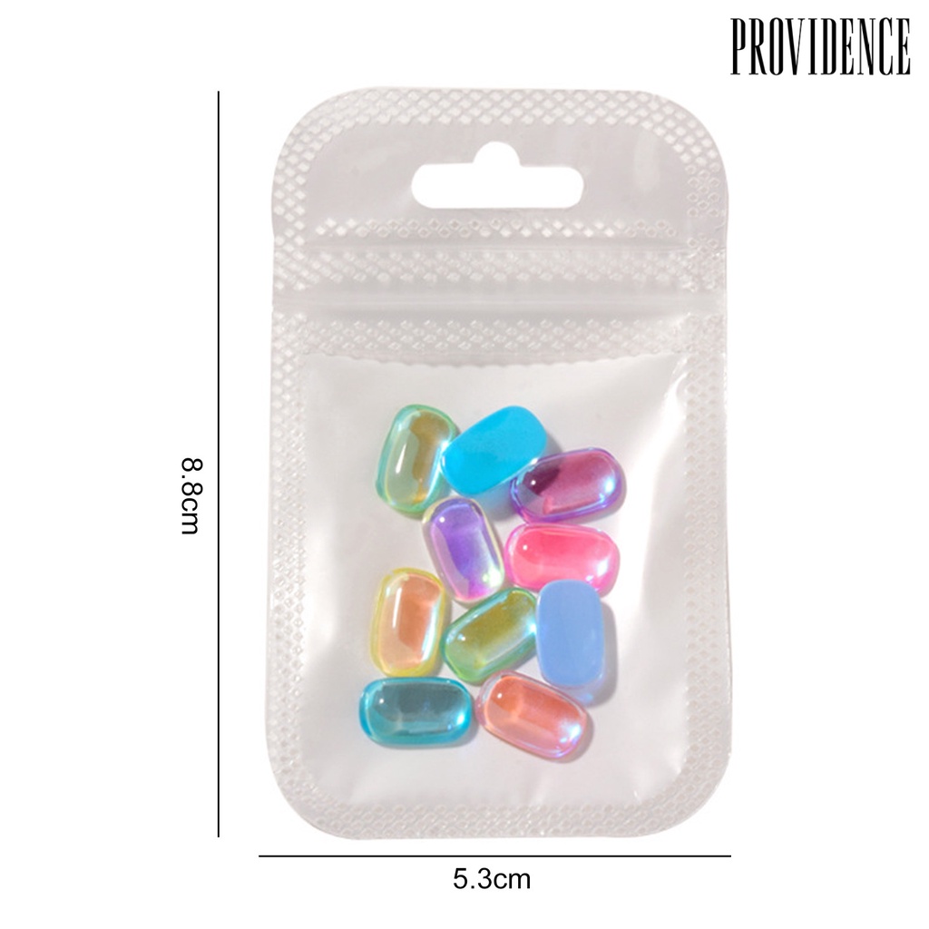 Providence 10Pcs Perhiasan Nail Art Efek Visual Mengkilap Bentuk Biasa Tahan Luntur Berkilau 3D Perhiasan Kuku Oktagonal Desain Manicure Untuk Salon Kuku