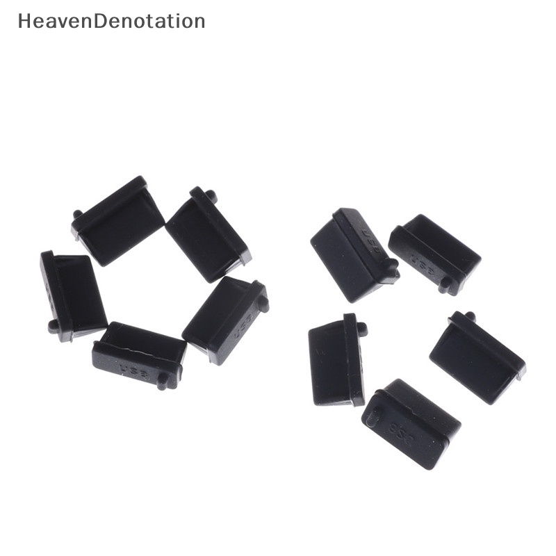 [HeavenDenotation] 10pcs Karet Hitam A Type Female USB Anti Debu Pelindung Colokan Stopper Cover HDV