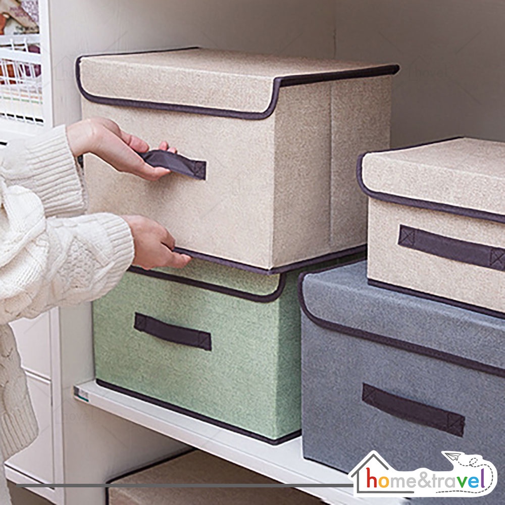 	 Tempat Penyimpanan Lipat Baju Storage Box Organizer 2in1 Foldable Serbaguna	