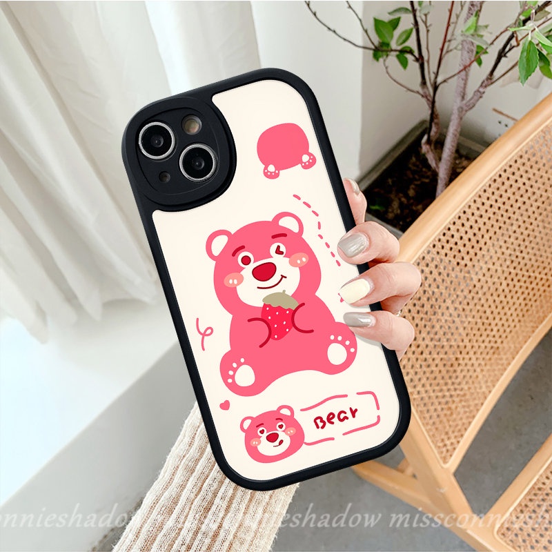 IPHONE Casing Ponsel Kartun Lovely Winnie The Pooh Kompatibel Untuk Iphone7 8 6s 6 Plus XR 11 Pro Max 13 14 12 Pro Max X XS Max SE 2020 Cute Strawberry Bear Manyo Tpu Soft Back Cover