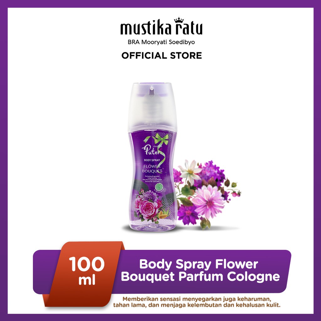 ★ BB ★ Mustika Ratu Puteri Body Spray | Orchid - Rose - Lime Jasmine - Flower Bouquet 100ml |