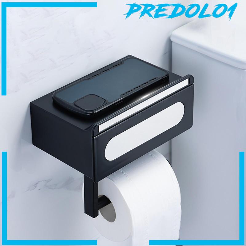 [Predolo1] Tempat Kertas Toilet Tempel Dinding Dispenser Roll Kertas Toilet Multifungsi