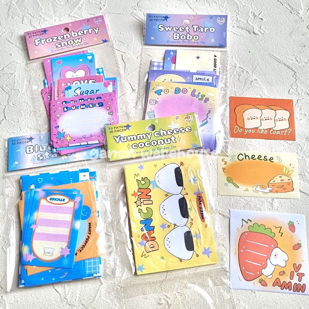 

[GW] Kertas Memo Unik Isi 50pcs Memo Pads Kertas Dekorasi Korea