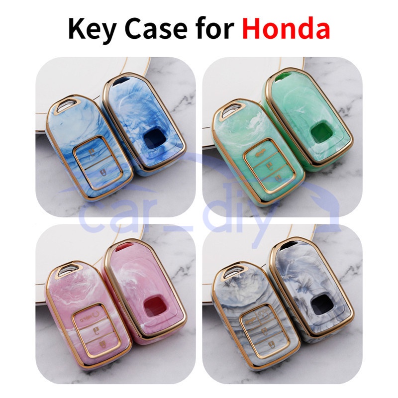 Kasus Kunci TPU Penutup Jarak Jauh Mobil Gantungan Untuk Honda Accord CRV Vezel Civic Avancier Odyssey Breeze Cangkang Pelindung Car Remote Key Case