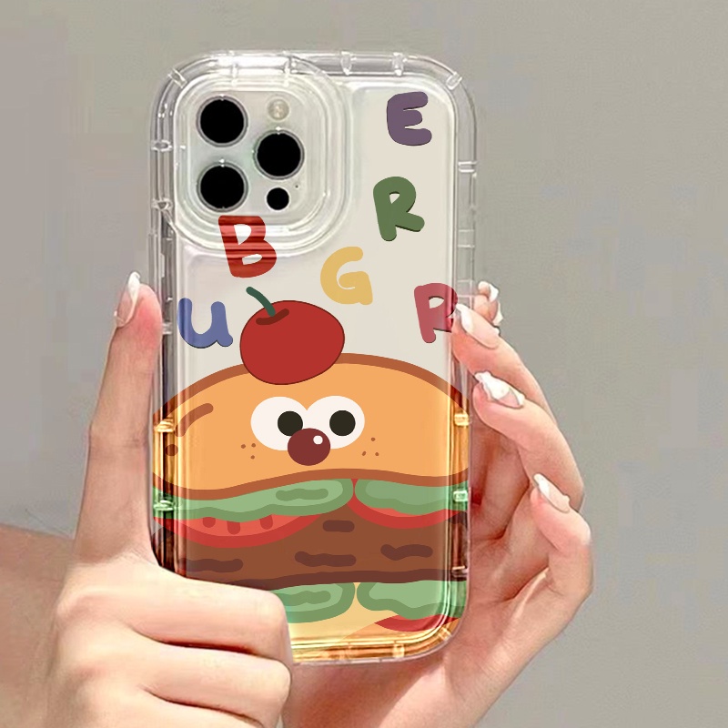 Hamburger Fries Case Untuk Samsung A14 A13 A11 A12 A10 A10S A31 EU A51 A52 A52S A50 A50S A30S A32 A33 A03 A22 A23 A71 A73 A02 A03 S22 S23 Plus Ultra FE Airbag Shockproof Cover