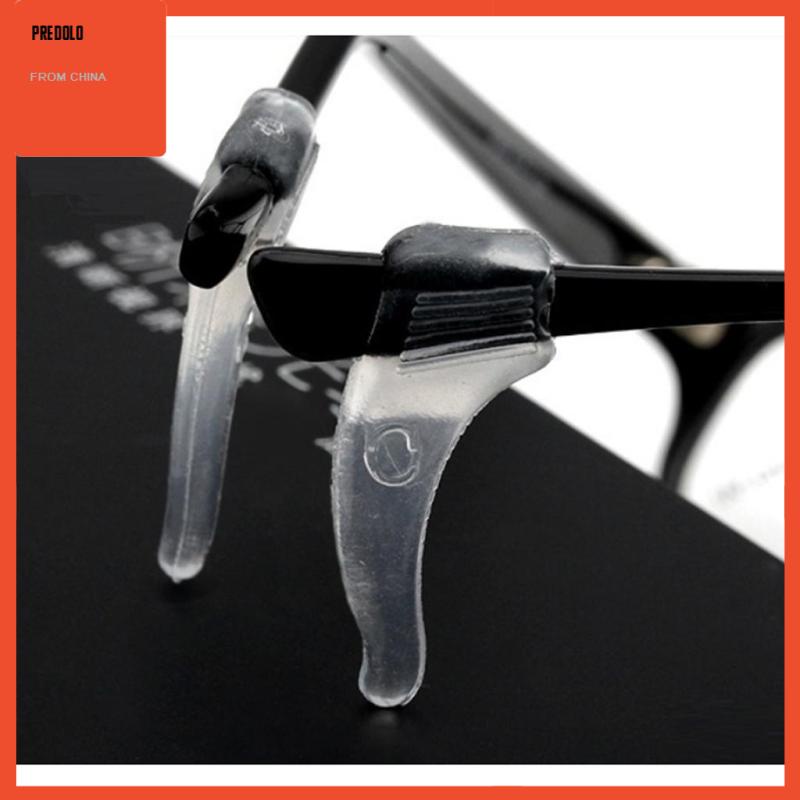 [Predolo] 10pasang Kacamata Anti Slip Ear Hook Tip Spectacles Grip Temple Holder Hitam