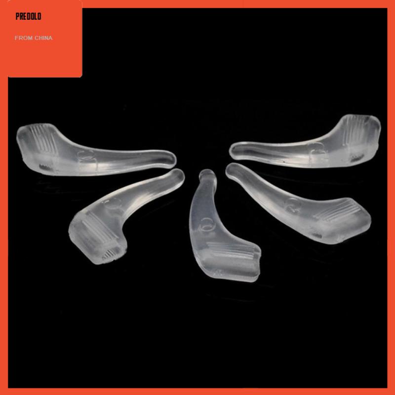 [Predolo] 10pasang Kacamata Anti Slip Ear Hook Tip Spectacles Grip Temple Holder Hitam