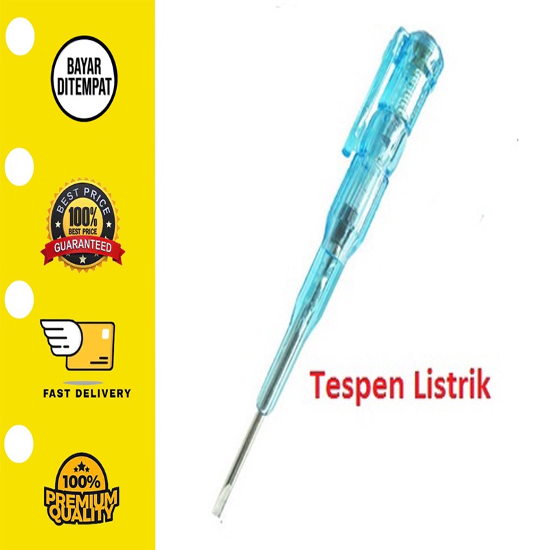 Obeng tespen test pen listrik merah lampu testpen