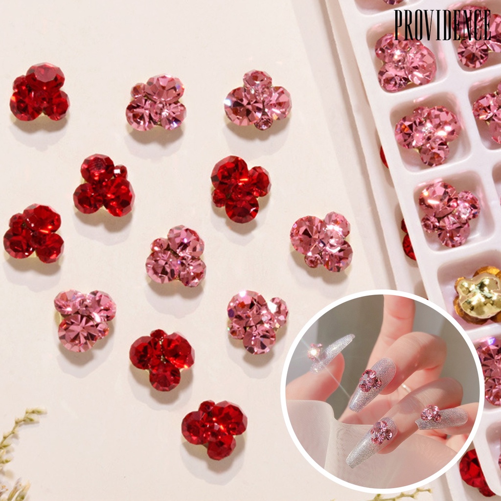 Providence 5Pcs Nail Art Pesona Mudah Tempel Bersinar Bentuk Tidak Teratur Desain Kuku Yang Dapat Dilepas 3D Ditumpuk Berlian Imitasi Musim Panas Dekorasi Kuku DIY Aksesoris Salon Kuku