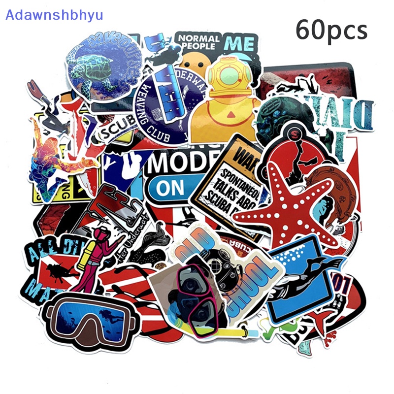 Adhyu 60pcs Stiker Mobil Selam Scuba Reflektif Menyelam Decals Ikan Car Styling ID