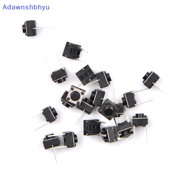 Adhyu 20pcs 2pin Kaki Tengah 6*6*5mm Switch Tactile Push Button Saklar ID