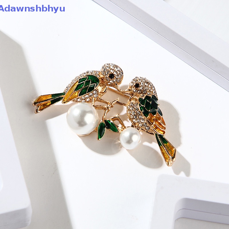 Adhyu Fashion Berlian Imitasi Enamel Burung Bros Lucu Hidup Terbang Fledgling Hewan Bros Syal Gaun Mantel Kerah Pin Hadiah ID