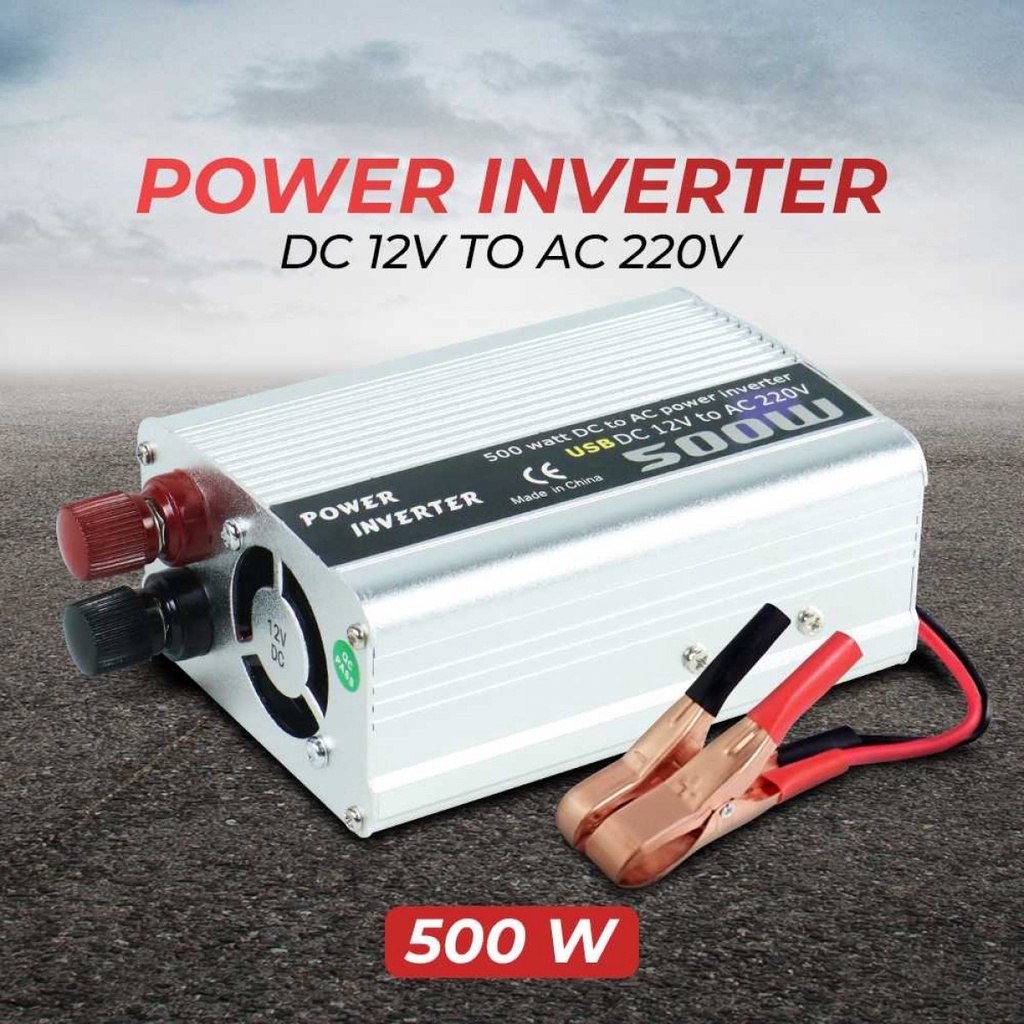 Power Inverter Mobil Mengubah Arus Listrik DC 12V to AC 220V 500W