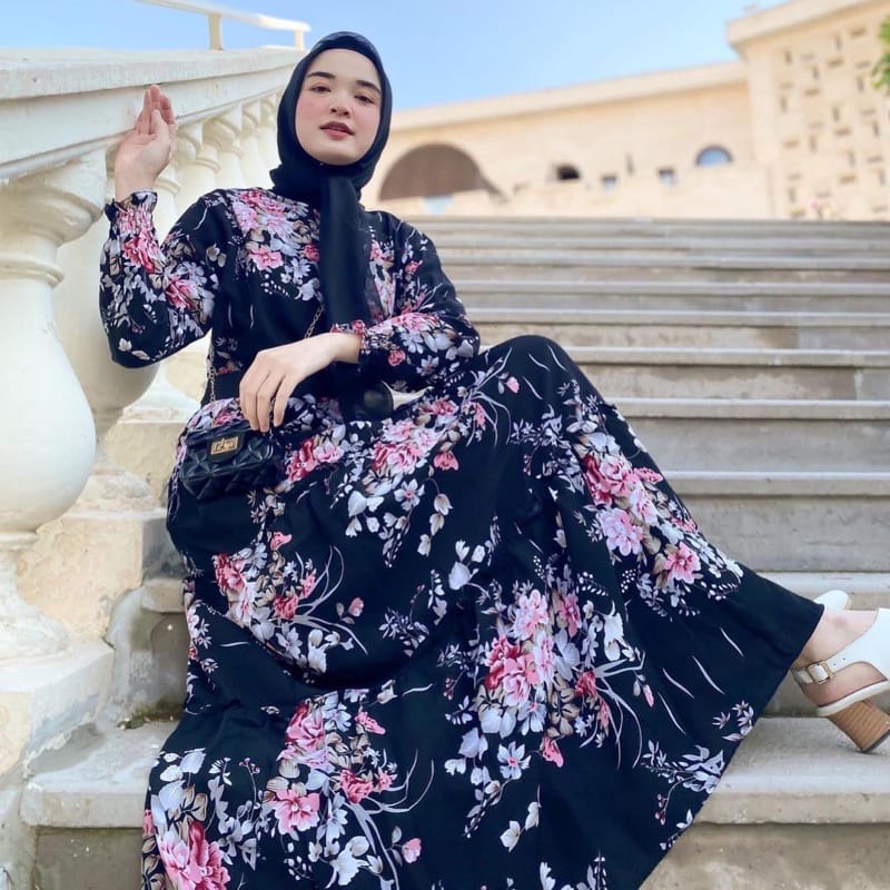grosir ecer kodian gamis Ania Maxy Sakura Busui Ibu Menyusui XL Fashion Muslim Syari Kekinian Mewah Katun Monalisa COD stok ready