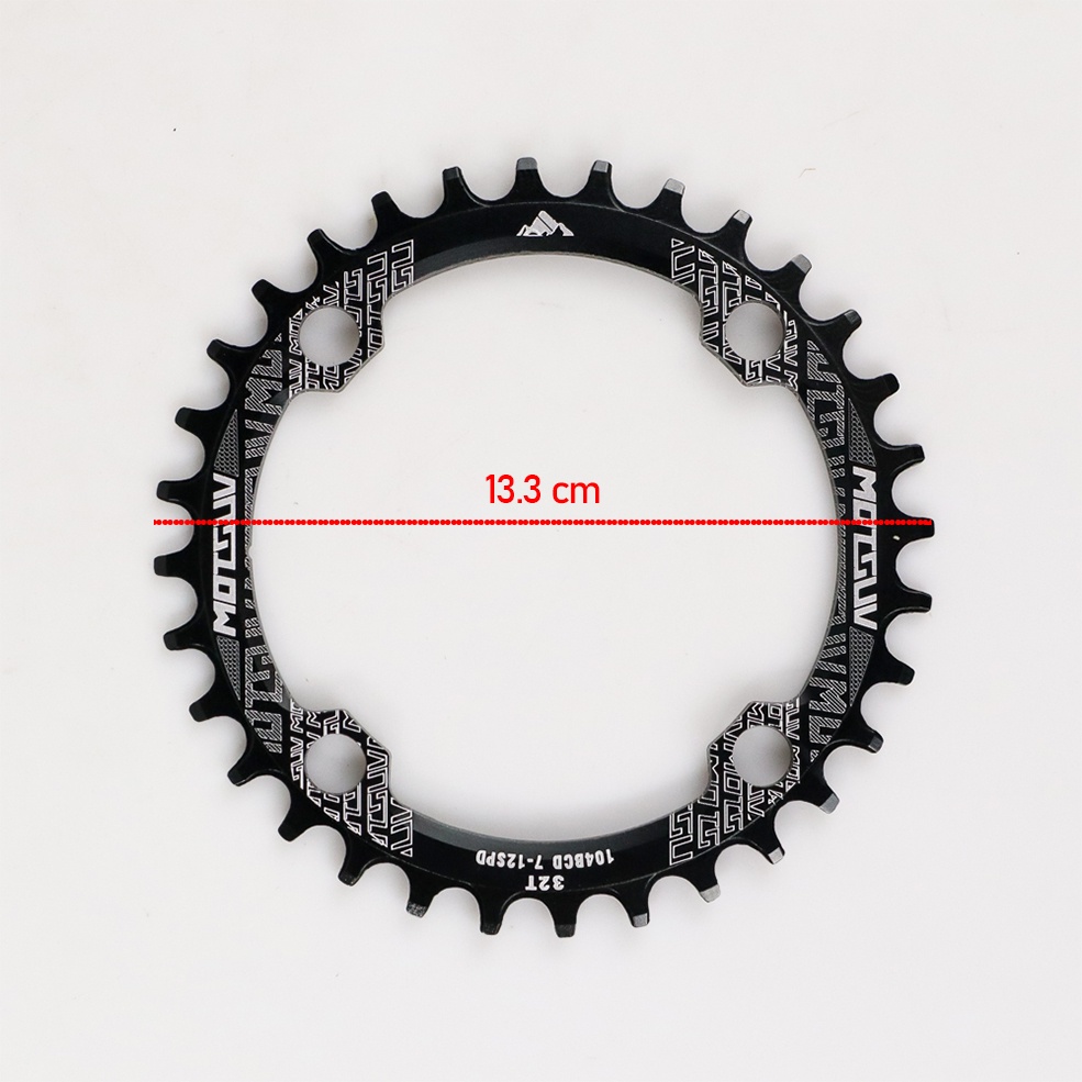 MOTSUV Gigi Sprocket Sepeda Chainring Aluminium Round 32T - 104BCD - Black