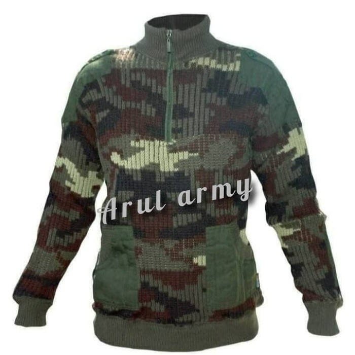 Sweater loreng army rajut asli tactical polos kartika keren tebal hangat elastis betugas berkualitas