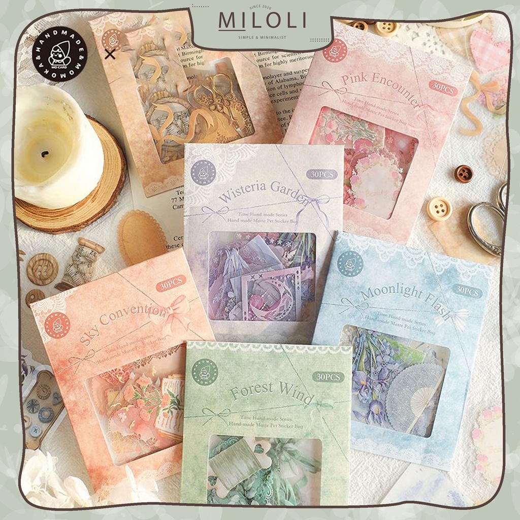 

[MILOLI] 30Pcs TIME HAND - MODE SERIES MATTE Deco Aesthetic PET Sticker Planner DIY Scrapbook - B0408