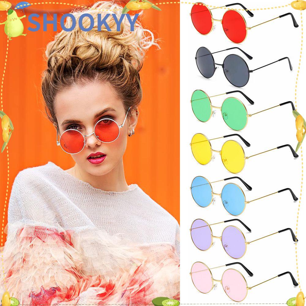 Chookyy Kacamata Bulat Fashion Hippie Disco Circle Glasses