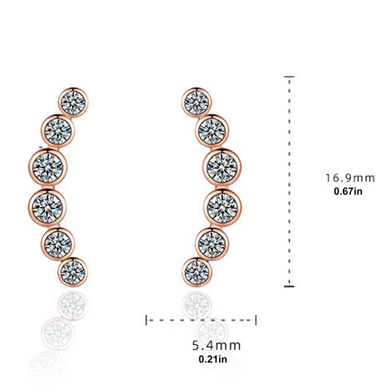 1pasang Anting Tusuk Hitam Kecil Untuk Wanita925 Sterling Silver Baris Tunggal Berlian Benang Anting Tindik Perhiasan Pernikahan