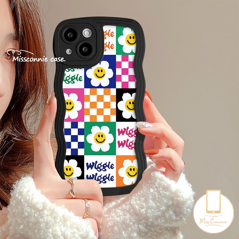 Case Papan Catur Untuk Panas9 10 20 12i 10Lite 11s 10s 20s 8 12 Pro Infinix Hot 9 11 10 12 Main Smart4 6 5plus Note 12 G96 10 Pro Smile Sunflower Love Heart Wavy Edge Soft Cover