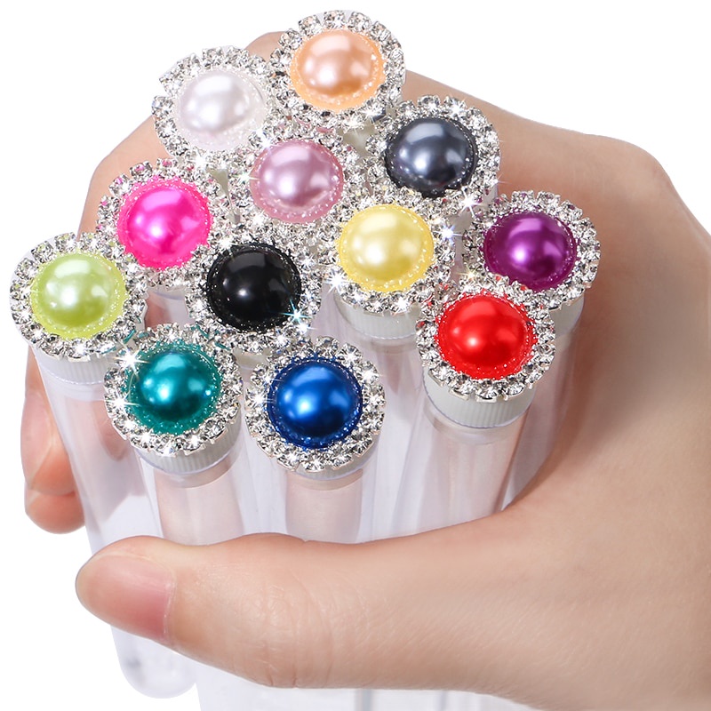 50 Pcs Baru Berlian Dapat Digunakan Kembali Sikat Bulu Mata Tabung Mutiara Kosong Sikat Bulu Mata Botol Maskara Tongkat Dalam Tabung Mewah Alat Makeup