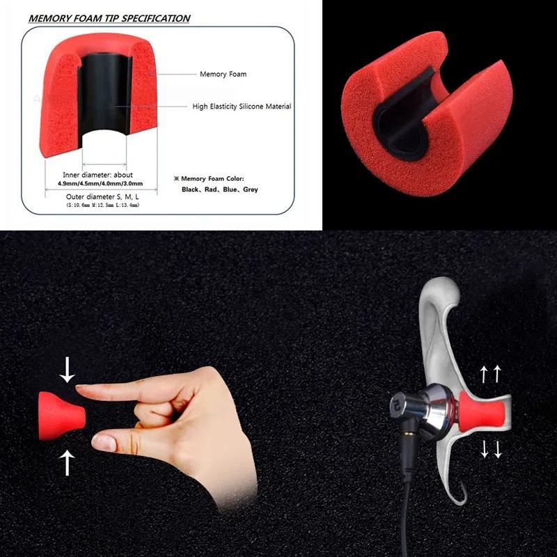 2pcs/pasang Bantalan Headphone Spons Silikon Lembut Berkualitas/Bantalan Headset Anti slip In-ear Yang Dapat Diganti/4.5mm Bore Penyumbat Telinga Peredam Kebisingan Yang Nyaman