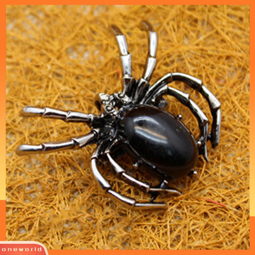 [ONE] Fashion Vintage Wanita Kristal Imitasi Spider Bentuk Liontin Bros Pin Perhiasan Hadiah