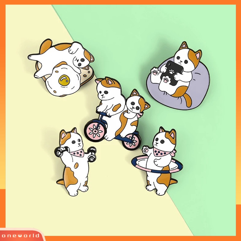 [ONE] 5pcs/set Bros Anjing Dumbbells Olahraga Lovely Alloy Motif Anjing Kartun Lencana Untuk Pakaian Sehari-Hari