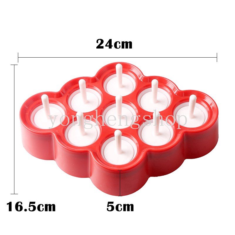 9-rongga Silikon Cetakan Es Loli Dengan Stik DIY Mini Ice Pop Molds Popsicle Makers Non-Stick Anak Mendukung Buatan Sendiri Lolipop Jelly Cetakan Es Krim