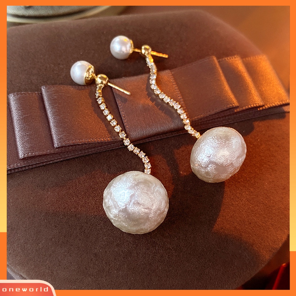 [ONE] 1pasang Anting Pejantan Mutiara Imitasi Antik Elegan Panjang Berlian Imitasi Rumbai Wanita Menjuntai Drop Earrings Fashion Perhiasan Aksesori Hadiah Yang Sempurna