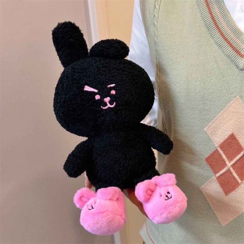 18-29cm Kawaii BT21 Cooky Chimmy Tata Rj Black Edition Fe't Plush Toy Doll Lucu Kartun Tas Liontin Gantungan Kunci