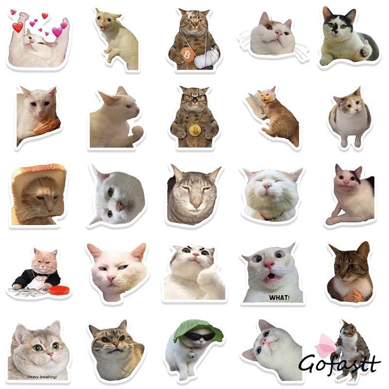 

Kartun Kucing Lucu Buku Tempel Stiker Pribadi Grafiti Bagasi Ponsel Case Gitar Skateboard