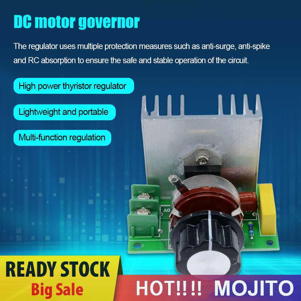 Ac220v SCR Motor Speed Controller 15A 4000W Multi Proteksi Pengatur Tegangan