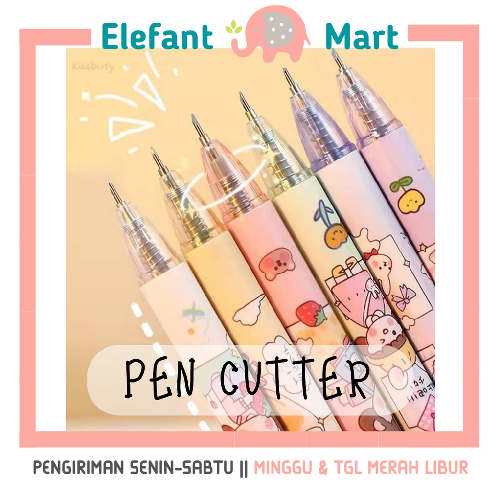 

ELEFANT Mini Pen Cutter Craft Pisau Pulpen Pemotong Kertas Stiker DIY Alat Ukir Scrapbook Kerajinan Sticker Knife Pen Kit