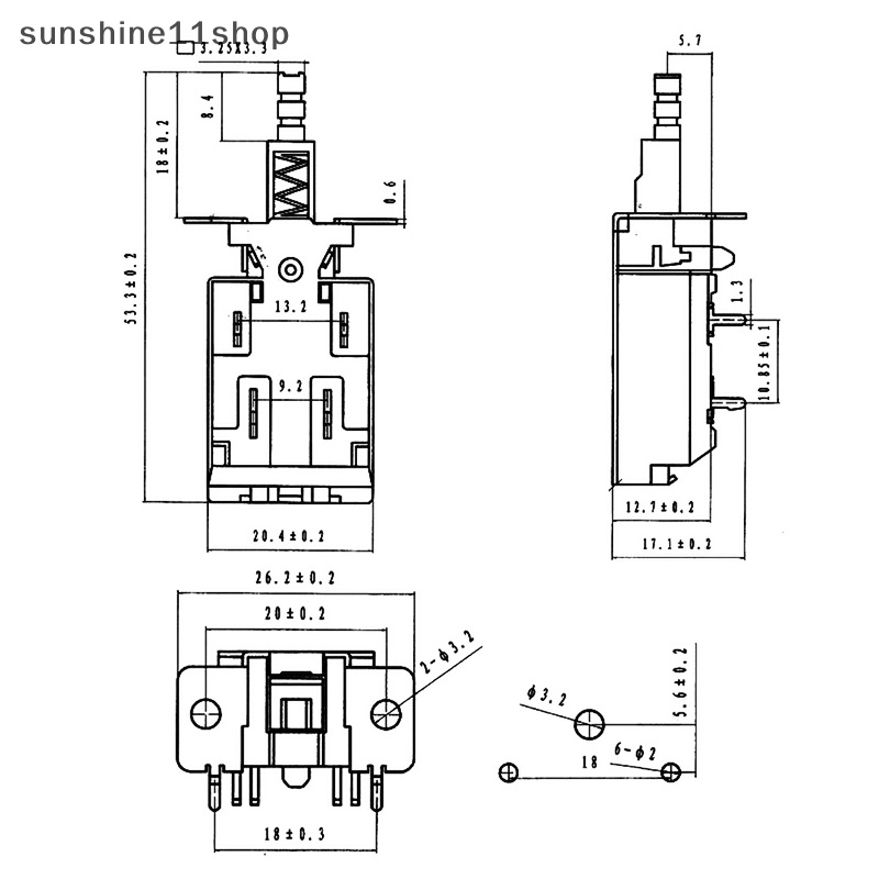 Sho 2Pcs KDC-A11 Pegas Dengan Lubang Moung Saklar Power Supply Besar Self-Locking Switch Arus Tinggi TV-5 Pemanas Listrik Kipas Panas N