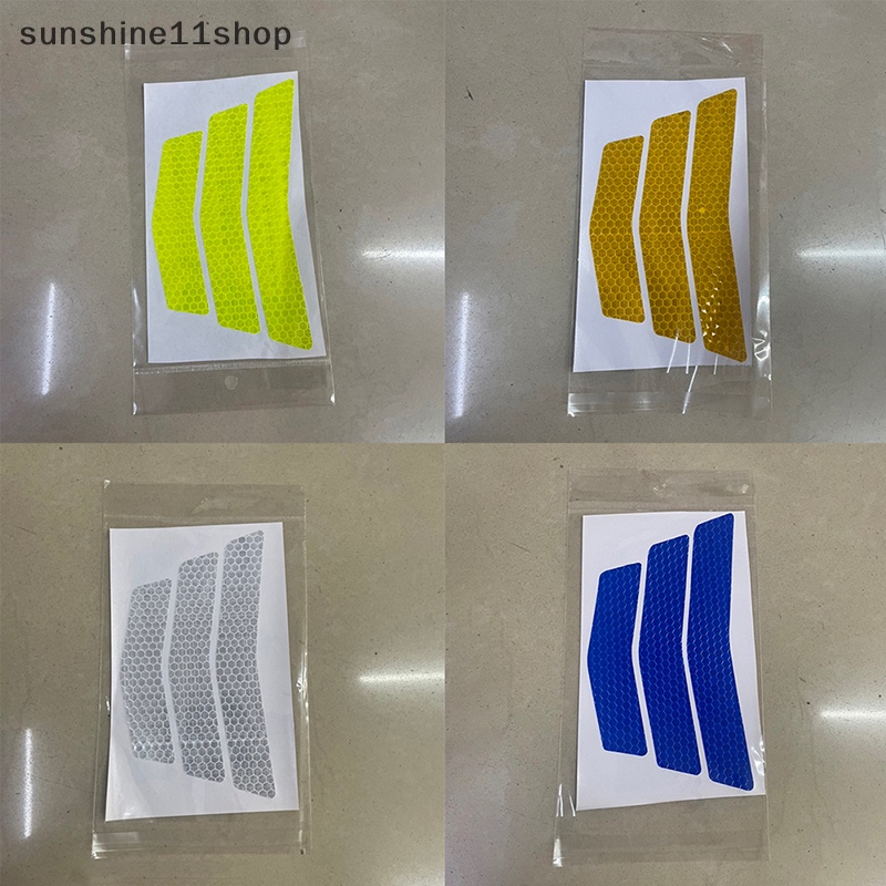 Sho 3Pcs Stiker Motor Reflektif Peringatan Trapesium Arrow Tail Fender Tape N