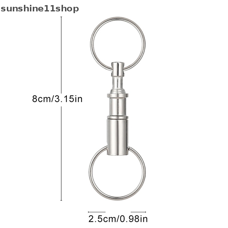 Sho Double Removable Key Ring Silver Gantungan Kunci Bisa Dilepas Quick Release Gantungan Kunci N