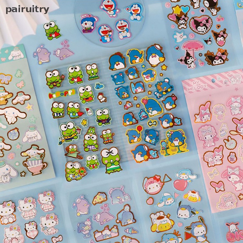 Prt Seri Koleksi Lucu Kartun Hewan Leaflet Pvc Tahan Air Bronzing Stiker Tangan Akun Korea Diy Stationery Sticker PRT