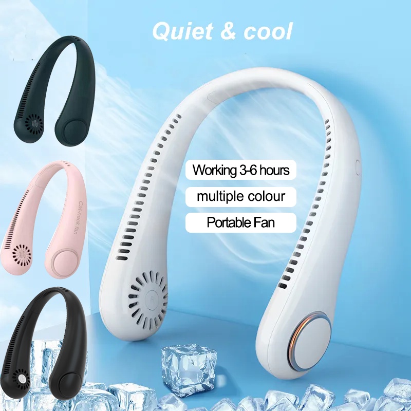 Kipas Angin Mini Gantung Portable Neck Fan Baterai 2400mAh Instalasi Air Cooler aircond