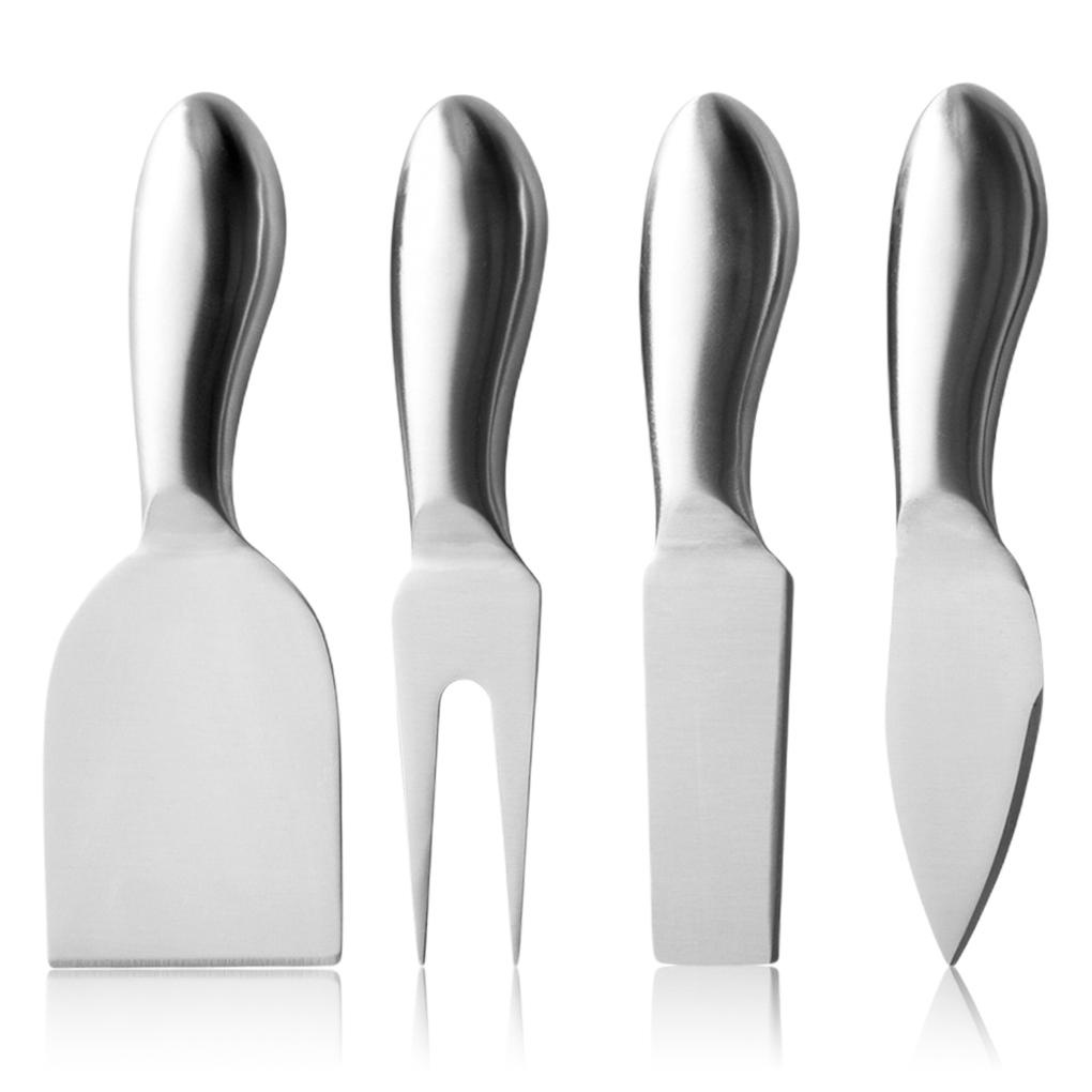 4pcs/set Keras Keju Spatula Garpu Scraper Sarapan Butter Spreader Slicer Cutlery Kit Ergonomis Restoran Perlengkapan Rumah