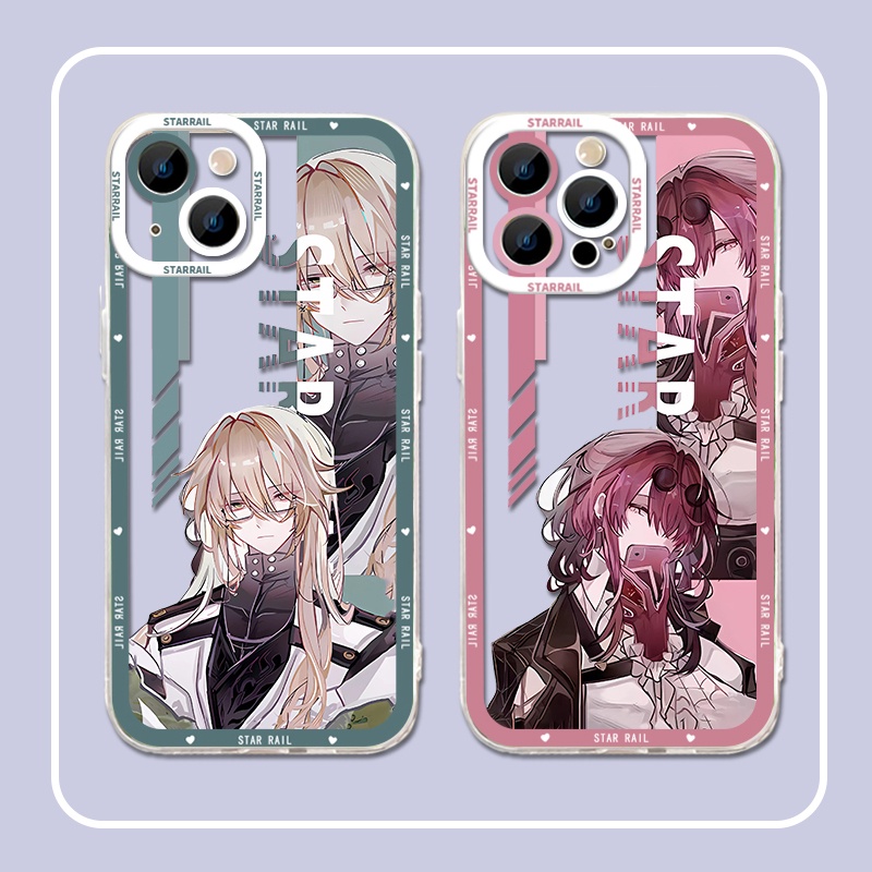 IPHONE Honkai Star Rail Himeko Luocha Soft Phone Case Kompatibel Untuk Iphone14 11 13 12 Pro Max XS XR X8 7 6S Plus Mini Kafka Casing Transparan TPU Silikon Shockproof Cover