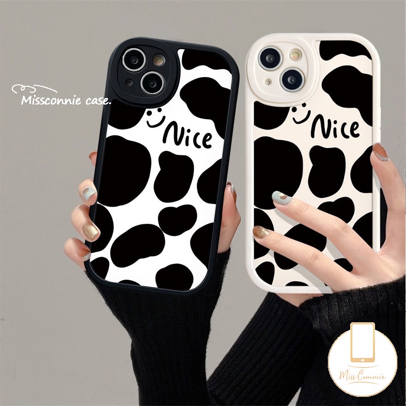 IPHONE Casing Ponsel Motif Leopard Fashion Kompatibel Untuk Iphone11 14 13 12 Pro Max XR 7 8 6 6s Plus X Xs Max SE 2020motif Sapi Senyum Lucu Lembut Tpu Pasangan Penutup Belakang