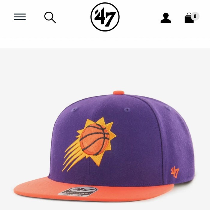 Topi Basket '47 Brand NBA No Shot Snapback Hat Phoenix Suns Original