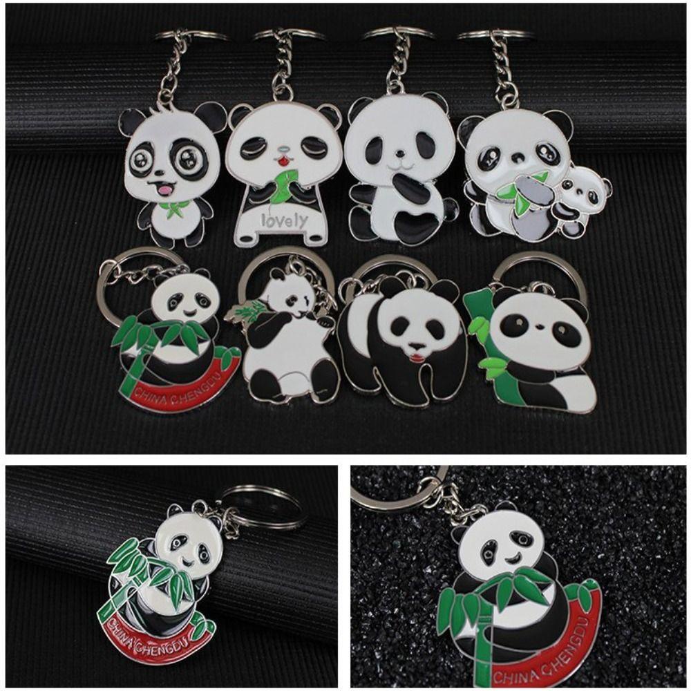 Lanfy Panda Gantungan Kunci Mobil 1 Pc Kreatif Kartun Perhiasan Hewan Ornamen Ponsel Pesona Ransel Liontin Panda Key Chain