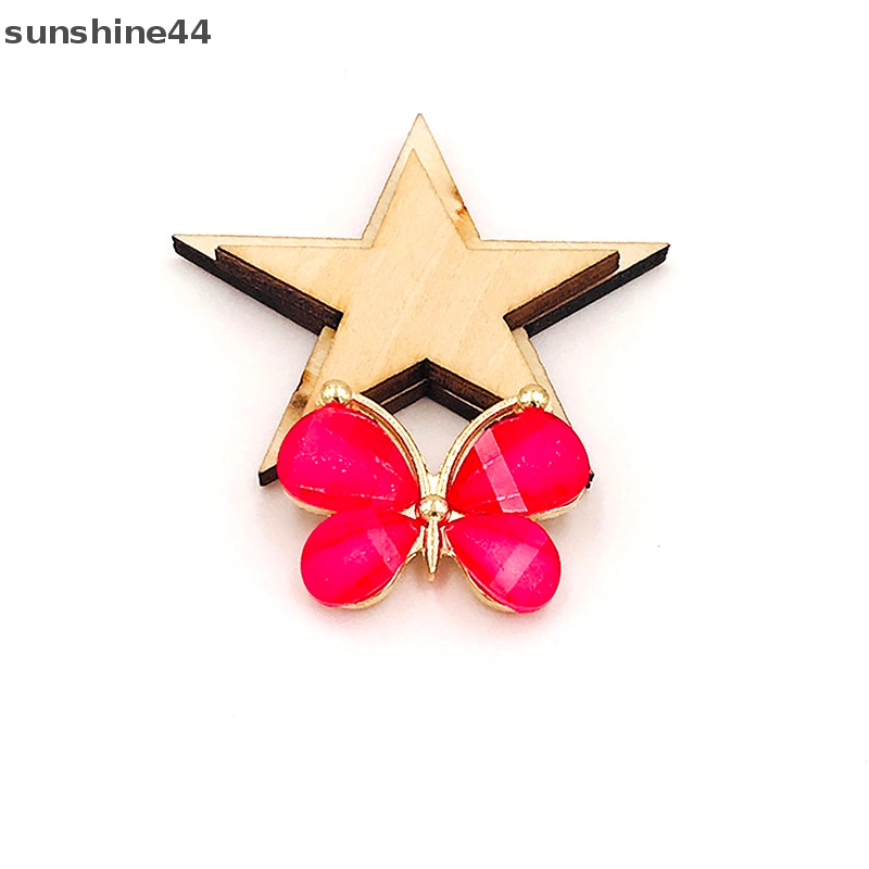 Sunshine 10pcs Kerajinan resin Metal Butterfly flatback Scrapbooking Untuk Telepon Dekorasi Pernikahan ID