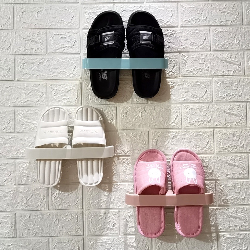 [Fitur] Tempat Sepatu Kamar Mandi Hemat Ruang Bantalan Beban Kuat Handuk Drain Rak Bebas Pukulan Serba Serbi Gantungan Hook Rak Penyimpanan Sandal Yang Dipasang Di Dinding