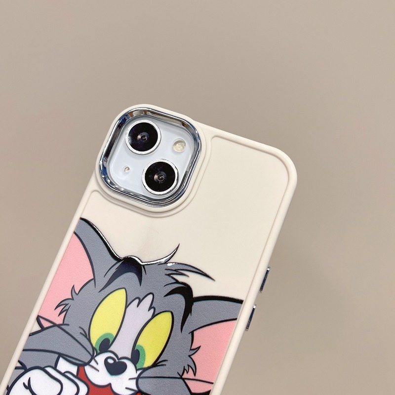 All New Electroplated Camera Skin Silicone Soft Case IPhone 11 12 13 14 Pro Max Women's Fashion Gift Cute Cartoon Phone Case Funny Tom and Jerry