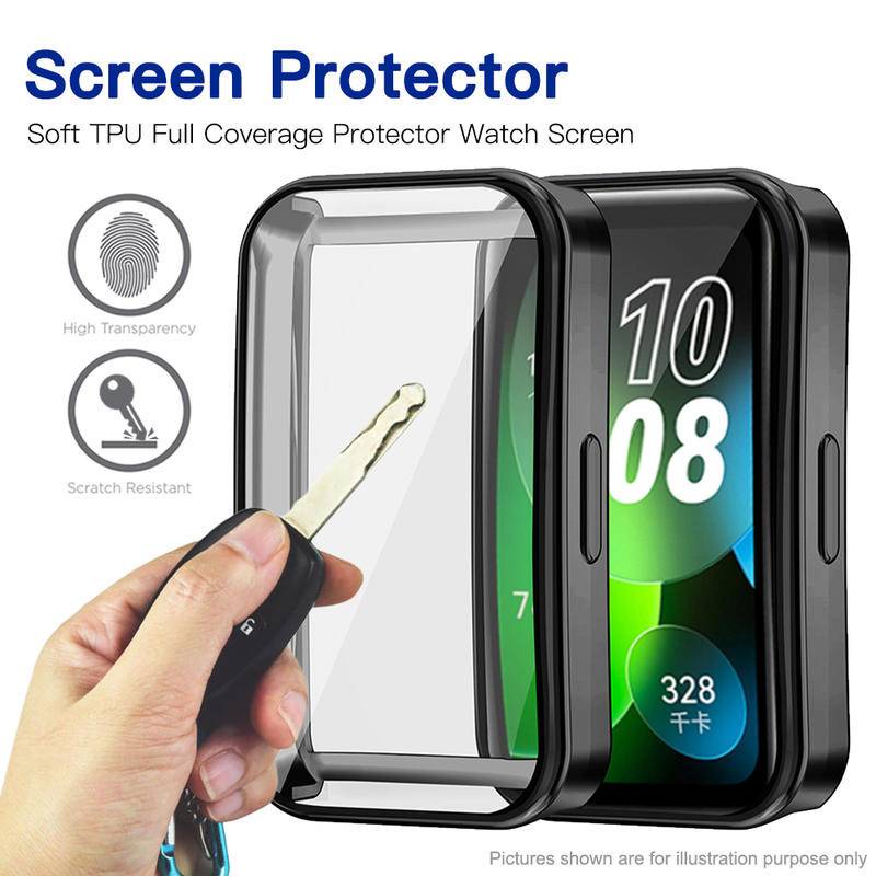 Tpu Soft Cover Pelindung Untuk Huawei band8 Case Full Screen Protector Shell Bumper Plated Cases Untuk Huawei band8 smart watch