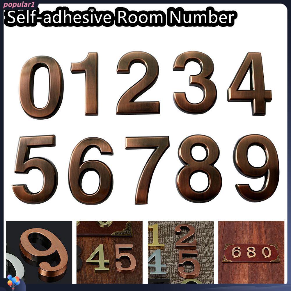 Populer 1pc Nomor Kamar 0-9 ABS Plastik Perekat Diri Tanda Alamat Angka