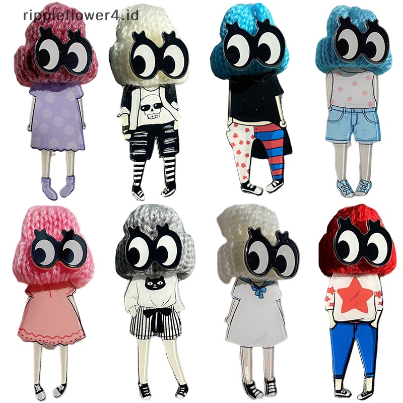 {rippleflower4.id} Bros Model Gadis Akrilik Lencana Untuk Pakaian Kerah Pin Untuk Wanita Bros Tas Sekolah~